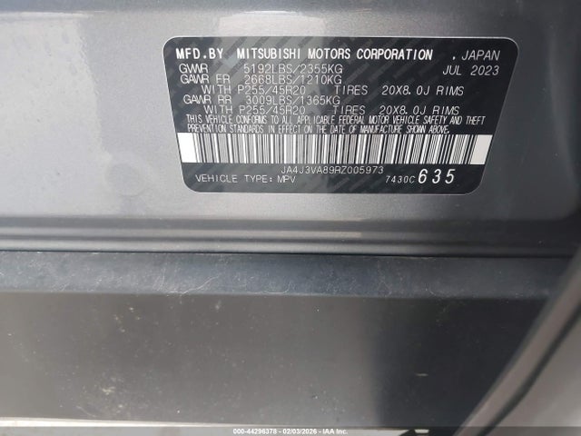 JA4J3VA89RZ005973 Mitsubishi Outlander Se 2.5 2wd
