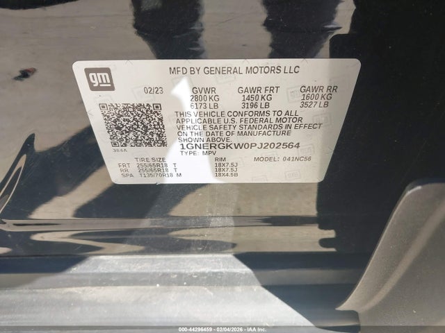 1GNERGKW0PJ202564 Chevrolet Traverse Fwd Lt Cloth