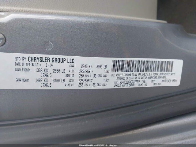 Продаж на аукціоні авто 2014 Chrysler Town & Country Touring, vin: 2C4RC1BGXER277315, номер лоту: 44296470