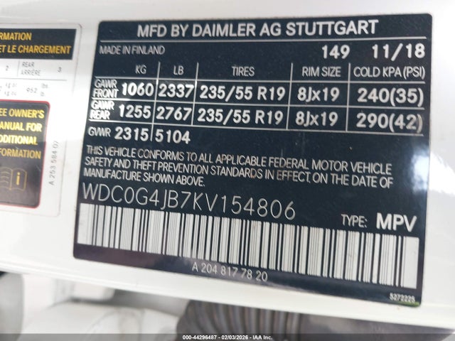 2019 MERCEDES-BENZ GLC 300 WDC0G4JB7KV154806 Photo 8