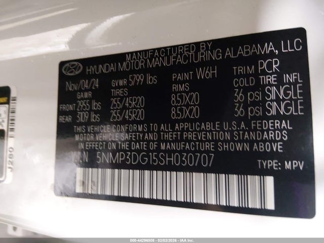 5NMP3DG15SH030707 Hyundai Santa Fe Hybrid Limited