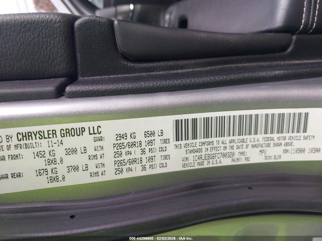 Jeep Grand Cherokee Limited 2015 1C4RJEBG6FC700320 Image 9