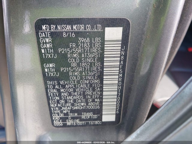 JN8AF5MR0HT700026 Nissan Juke Sl
