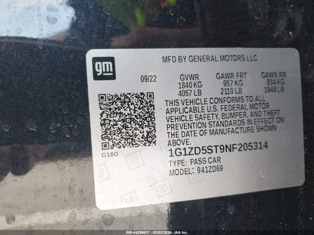 2022 CHEVROLET MALIBU 1G1ZD5ST9NF205314 Photo 8