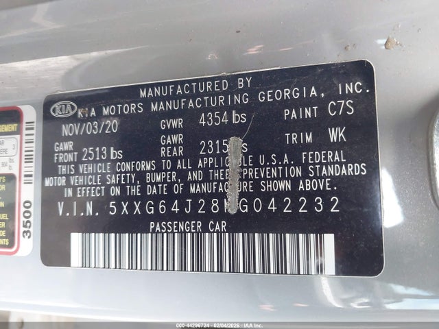 2021 KIA K5 5XXG64J28MG042232 Photo 8