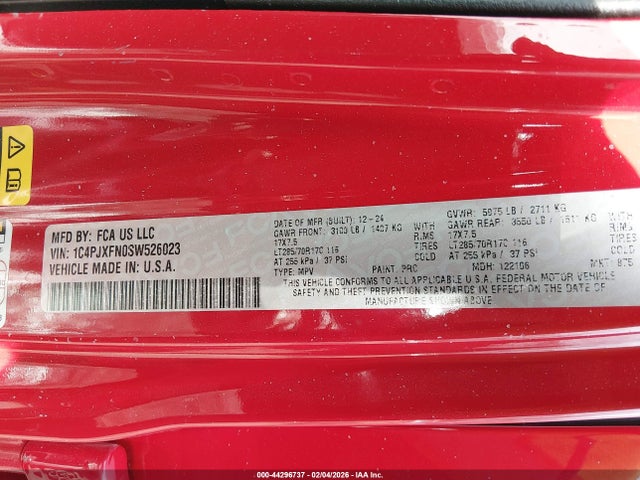 2025 JEEP WRANGLER 1C4PJXFN0SW526023 Photo 8