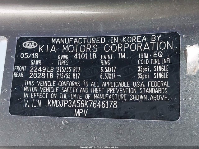 KIA SOUL + 2019 KNDJP3A56K7646178 Image 9