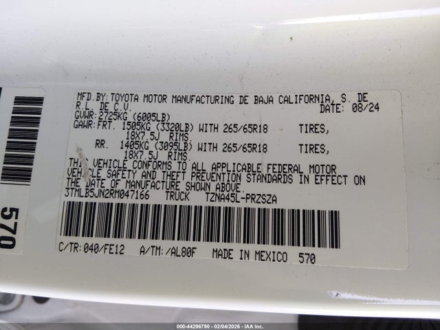 3TMLB5JN2RM047166 Toyota Tacoma Trd Sport