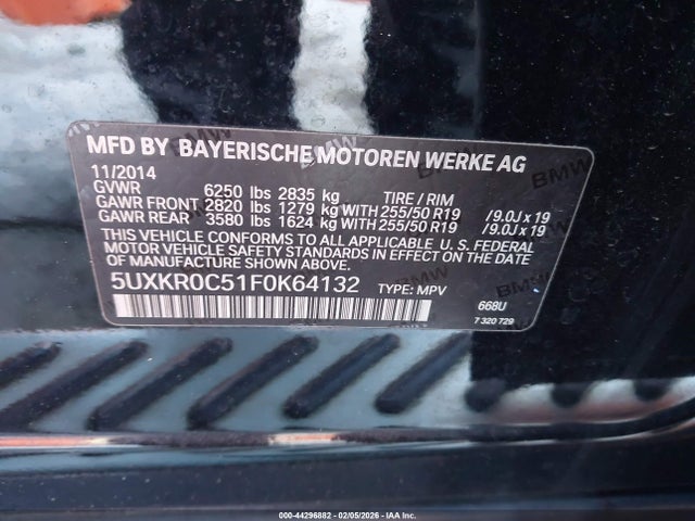BMW X5 Xdrive35i 2015 5UXKR0C51F0K64132 Image 9
