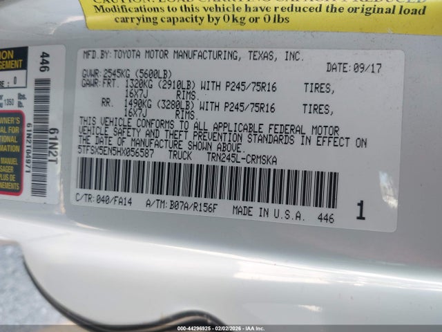 5TFSX5EN5HX056587 Toyota Tacoma Sr