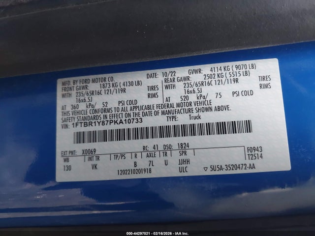 1FTBR1Y87PKA10733 Ford Transit-250