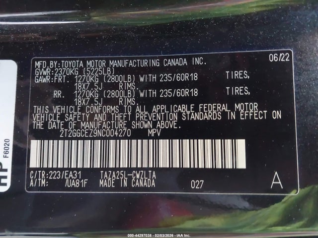 2T2GGCEZ9NC004270 Lexus Nx 350 Premium
