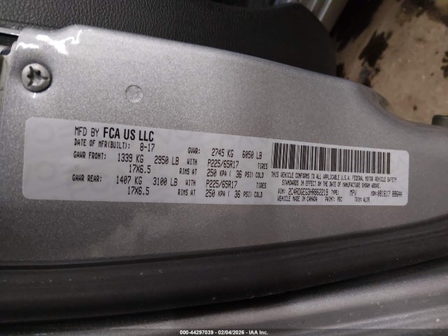 Aukcja sprzedaży 2017 Dodge Grand Caravan Gt, vin: 2C4RDGEG3HR862219, numer aukcji: 44297039