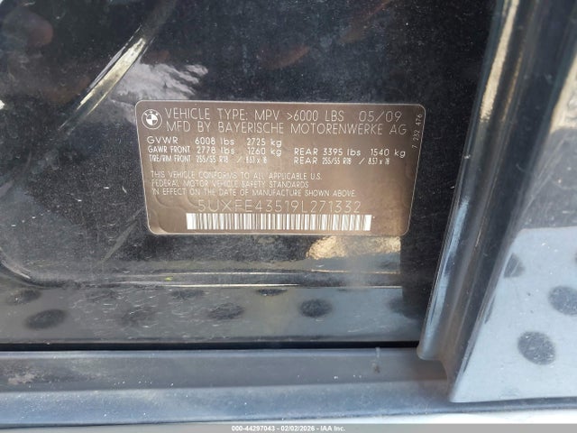 2009 BMW X5 5UXFE43519L271332 Photo 8