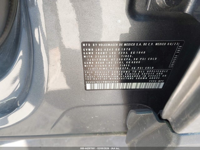 Продаж на аукціоні авто 2024 Volkswagen Taos 1.5t S, vin: 3VV5X7B22RM002594, номер лоту: 44297081
