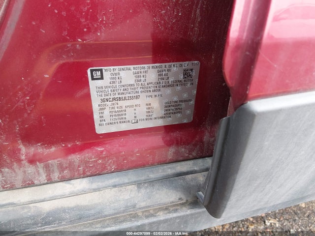 3GNCJRSB9JL233187 Chevrolet Trax Premier