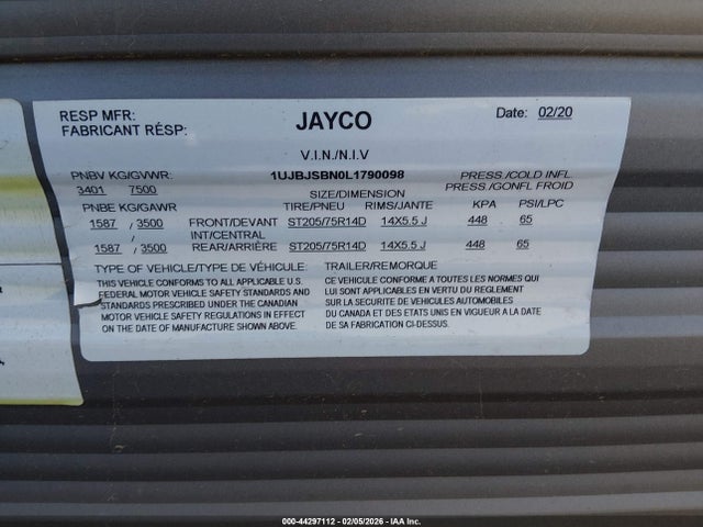 Jayco Jayfl184bh 2020 1UJBJSBN0L1790098 Image 9