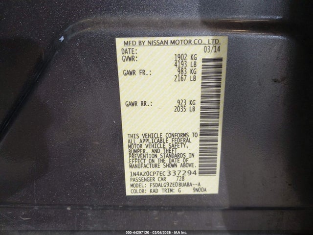 1N4AZ0CP7EC337294 Nissan Leaf Sl
