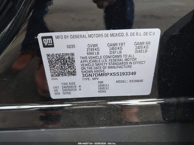 3GN7DMRPXSS193349 Chevrolet Equinox Ev Lt 1