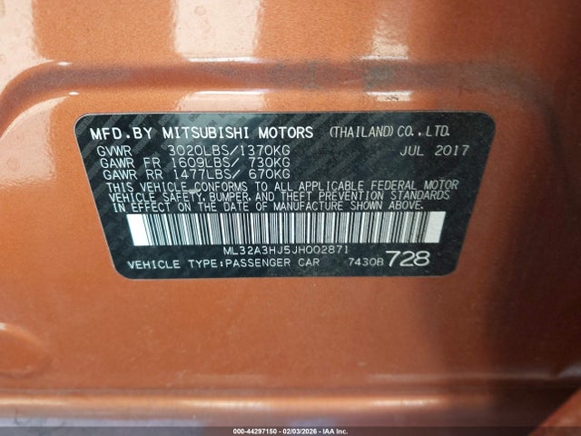 2018 MITSUBISHI MIRAGE ML32A3HJ5JH002871 Photo 8
