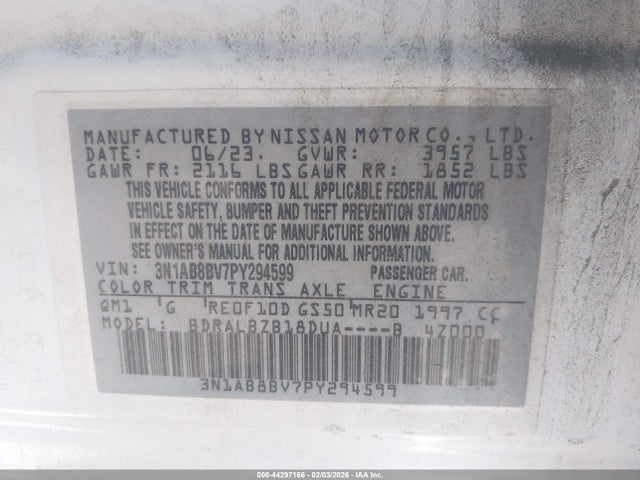 Nissan Sentra S Xtronic Cvt 2023 3N1AB8BV7PY294599 Image 9