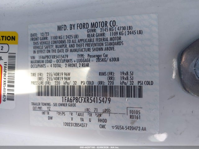 2024 FORD MUSTANG 1FA6P8CFXR5415479 Photo 8