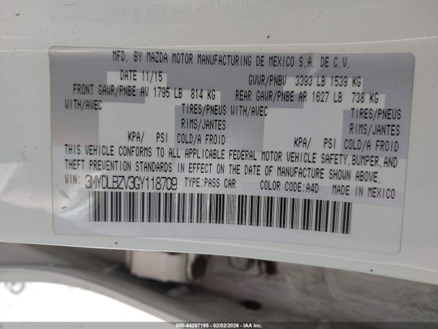 3MYDLBZV3GY118709 Scion IA