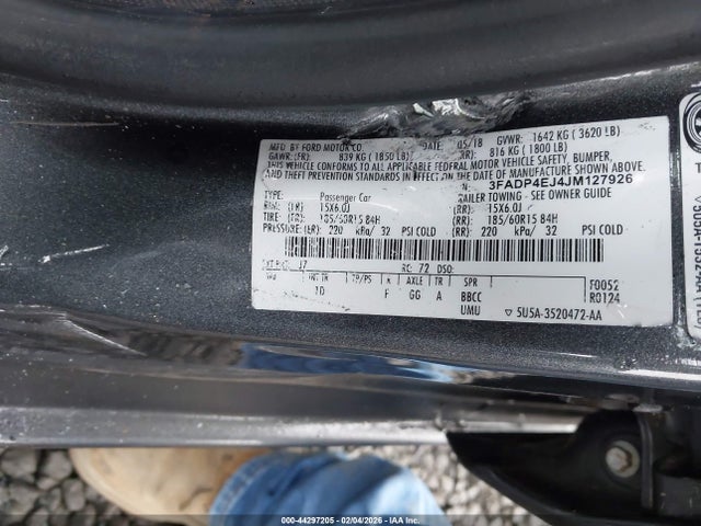 3FADP4EJ4JM127926 Ford FIESTA SE