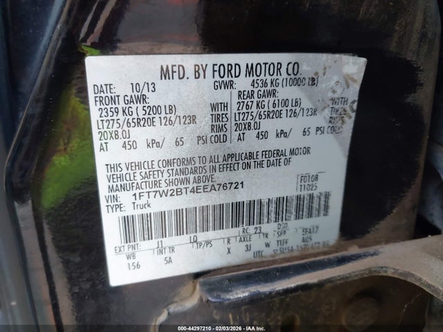 Ford F-250 Lariat 2014 1FT7W2BT4EEA76721 Image 9