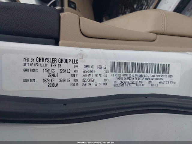 1C4RJFBT6EC121572 Jeep Grand Cherokee Limited