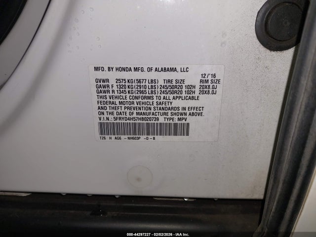 Aukcja sprzedaży 2017 Acura Mdx Technology Package, vin: 5FRYD4H57HB020739, numer aukcji: 44297227