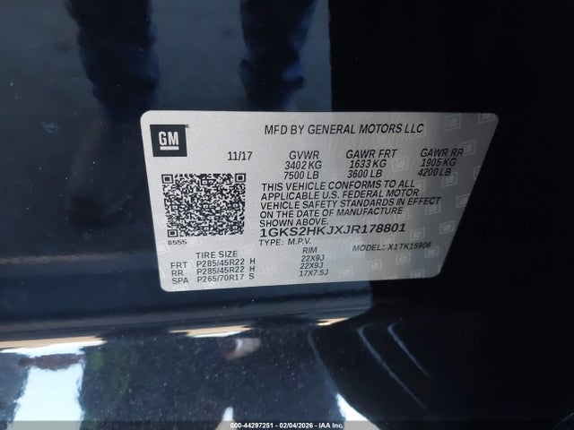 1GKS2HKJXJR178801 GMC YUKON XL DENALI