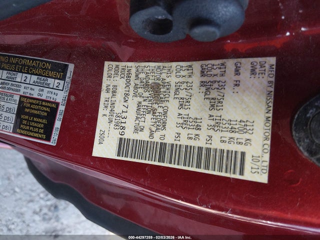 1N6BD0CT8GN713189 Nissan FRONTIER S