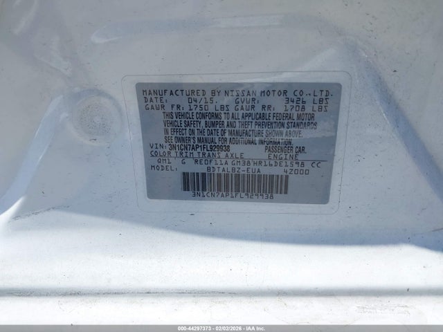 2015 NISSAN VERSA 3N1CN7AP1FL929938 Photo 8