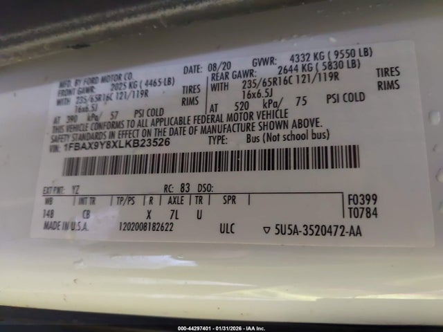 1FBAX9Y8XLKB23526 Ford Transit-350 Passenger Van Xl