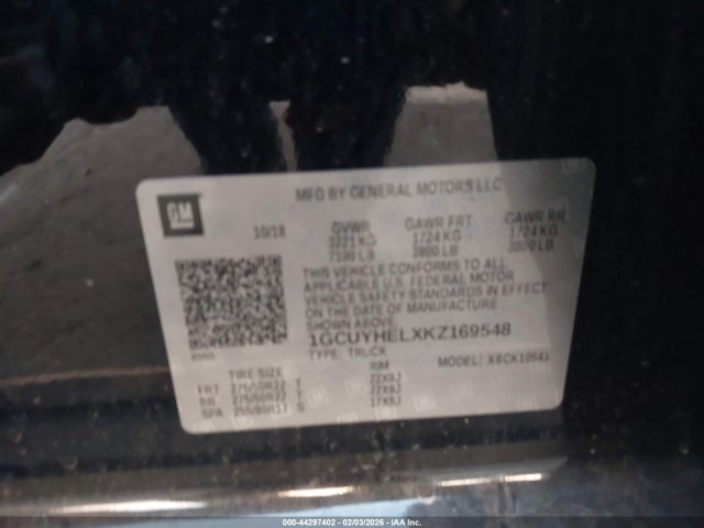 1GCUYHELXKZ169548 Chevrolet Silverado 1500 High Country