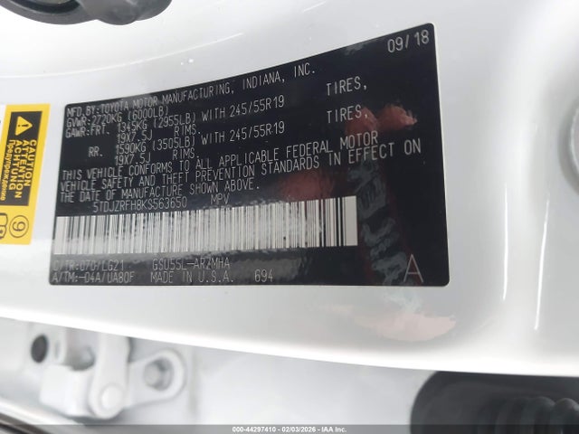 5TDJZRFH8KS563650 Toyota Highlander Se