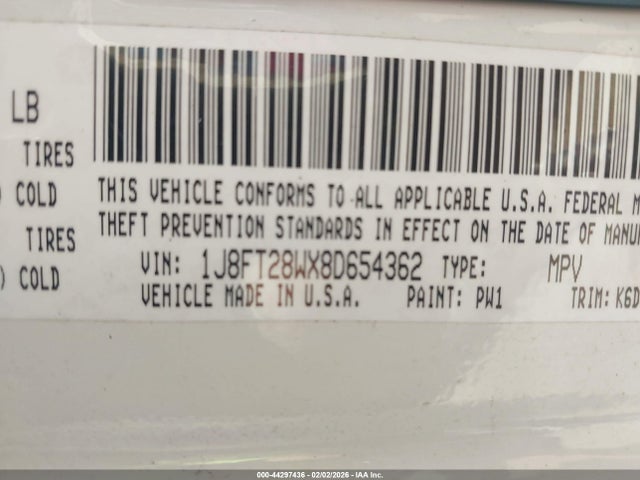 2008 JEEP PATRIOT 1J8FT28WX8D654362 Photo 8