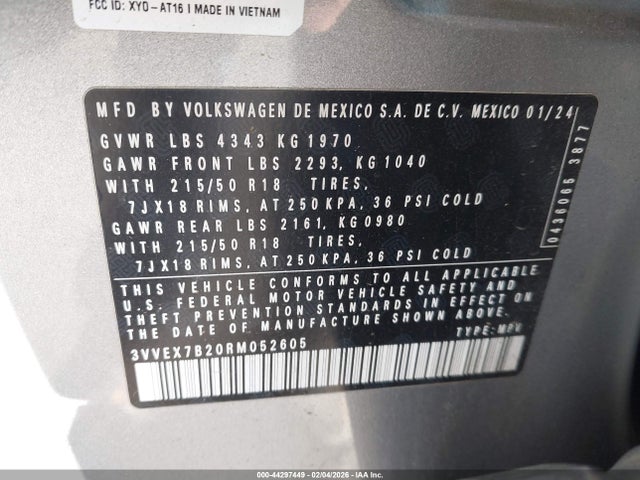3VVEX7B20RM052605 Volkswagen Taos 1.5t Se