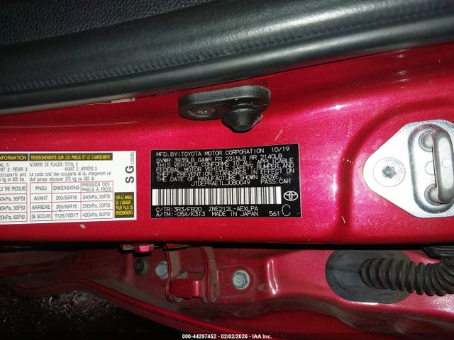 JTDEPRAE1LJ080049 Toyota COROLLA LE