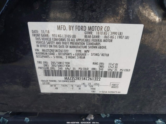 2019 FORD ECOSPORT MAJ3S2KE5KC261322 Photo 8