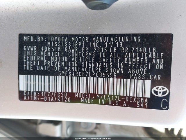 5YFS4RCE7LP035556 Toyota COROLLA SE