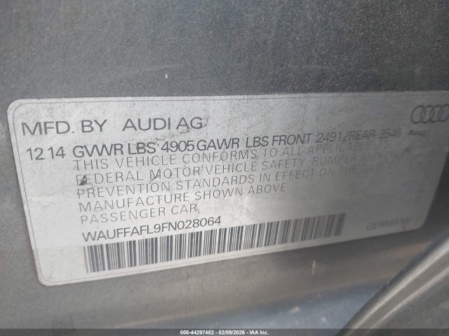 Продажа на аукционе авто 2015 Audi A4 2.0t Premium, vin: WAUFFAFL9FN028064, номер лота: 44297482