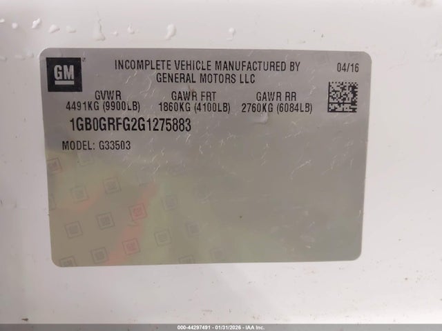 1GB0GRFG2G1275883 Chevrolet Express