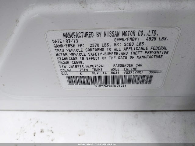 JN1BV7AP6EM675241 Infiniti Q50 Premium