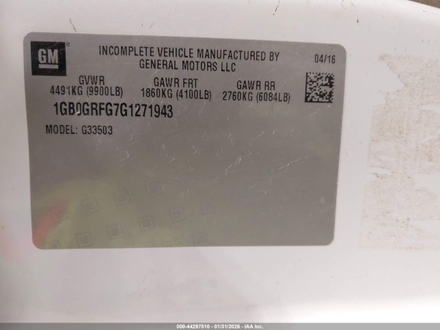 1GB0GRFG7G1271943 Chevrolet Express