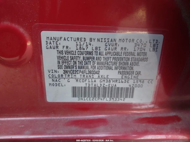Nissan Versa Note Sv 2015 3N1CE2CP4FL393342 Image 9