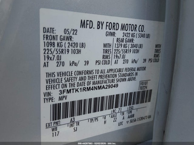 2022 FORD MUSTANG MACH-E 3FMTK1RM4NMA29049 Photo 8