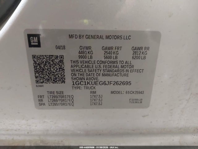 1GC1KUEG6JF262695 Chevrolet Silverado 2500hd Wt
