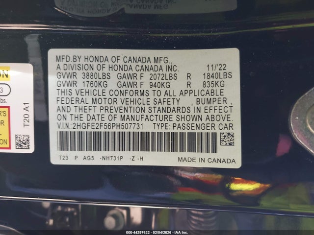 Honda Civic Sport 2023 2HGFE2F56PH507731 Image 9